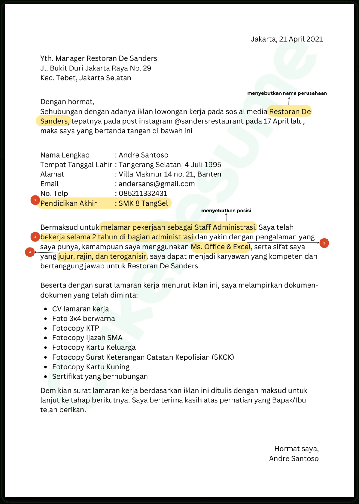 Apa Bedanya Cv Dan Surat Lamaran Kerja - Contoh Surat Resmi