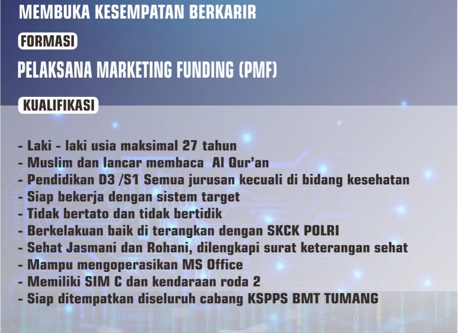Pelaksana Marketing Funding - Bmt Tumang in Marketing Funding Adalah