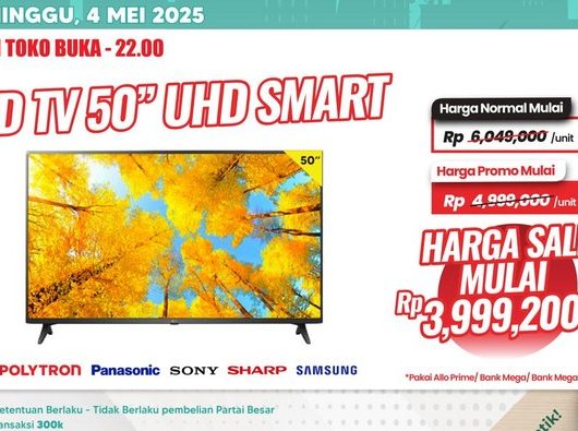 Rebutan! TV LED 65 Inch Diskon Gede di Transmart
