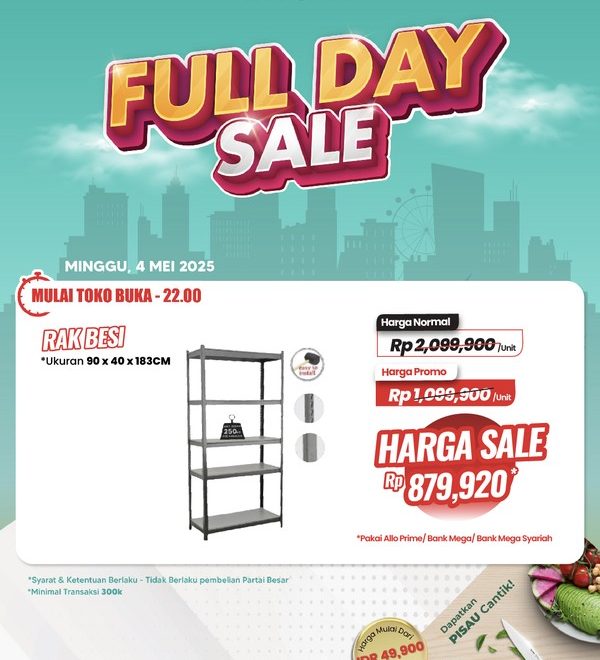 Transmart Full Day Sale: Rak Besi Murah Fantastis!